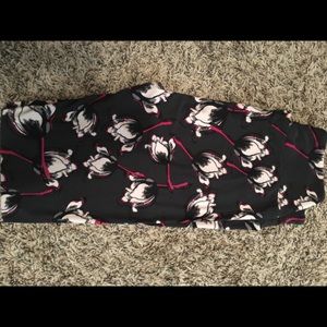 NWT LulaRoe OS leggings- charcoal gray floral